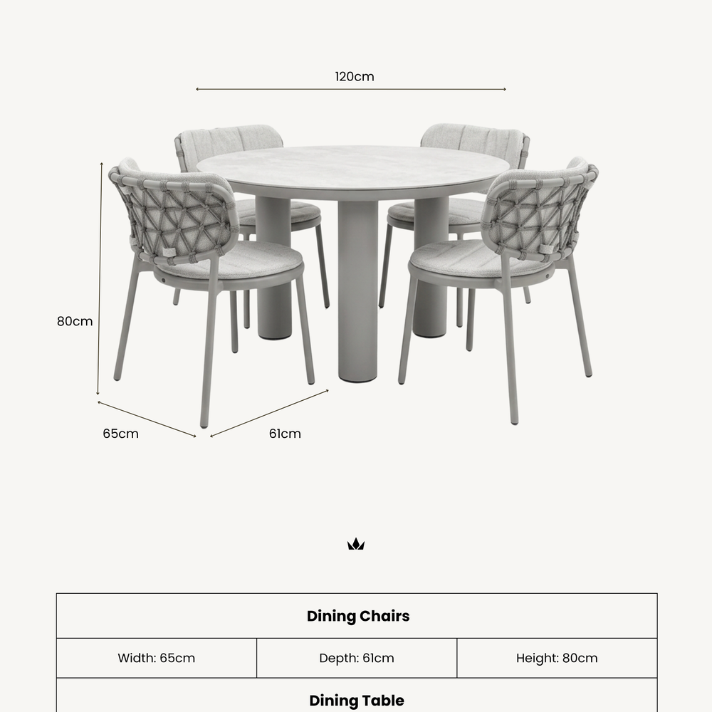 Image of KOKO 4-Seater Dining Table & Chairs