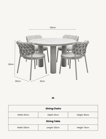 Image of KOKO 4-Seater Dining Table & Chairs