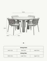 Image of KOKO 4-Seater Dining Table & Chairs