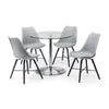 Kudos Chrome And Glass Pedestal Table - Silver - KUD001