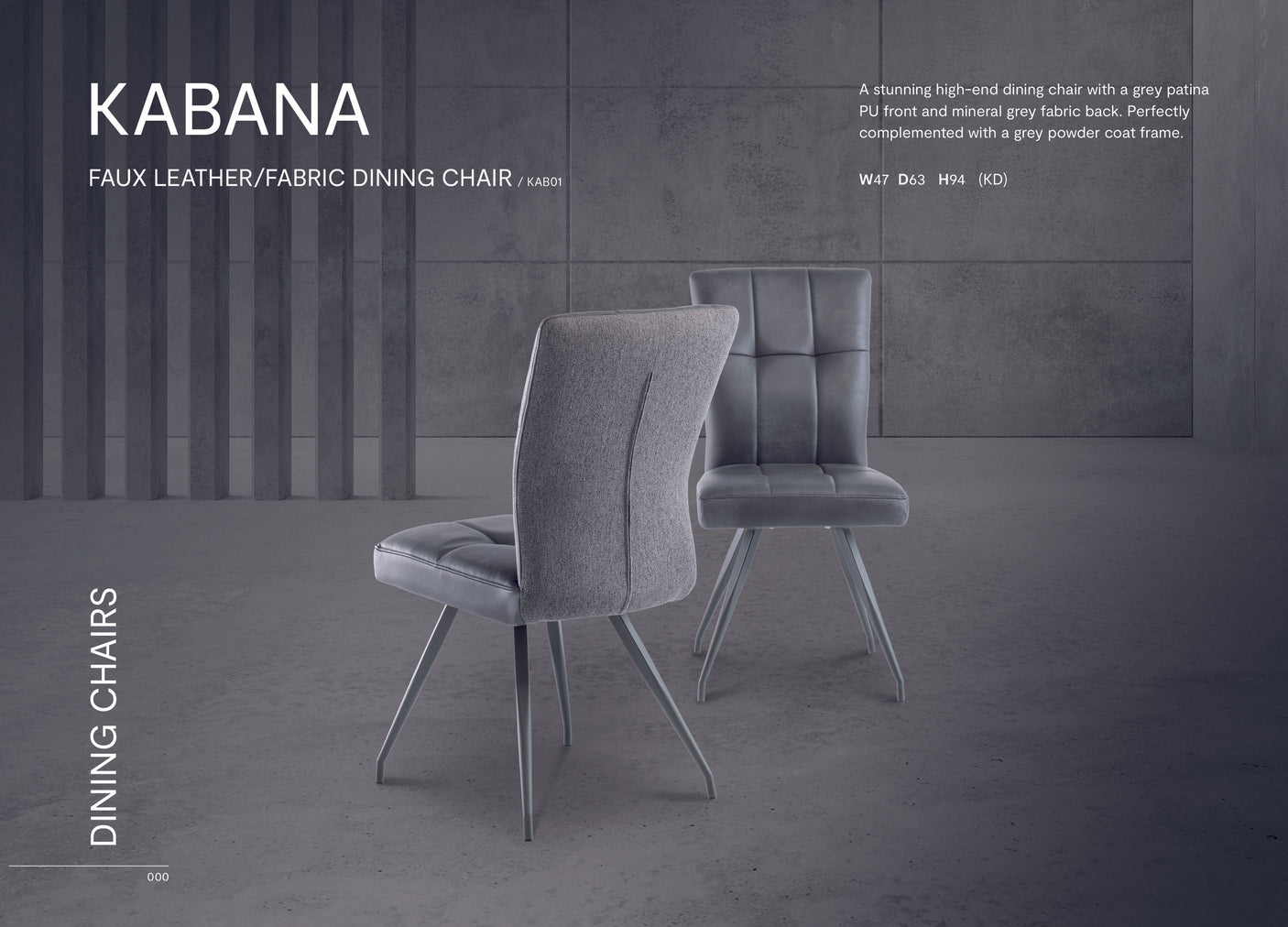 Stylish Grey Dining Chair with PU Fabric and Contemporary Design