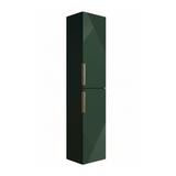 Green cabinet with two doors on a white background