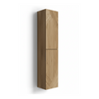 Wooden cabinet with two doors on a white background