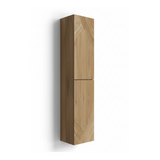 Wooden cabinet with two doors on a white background