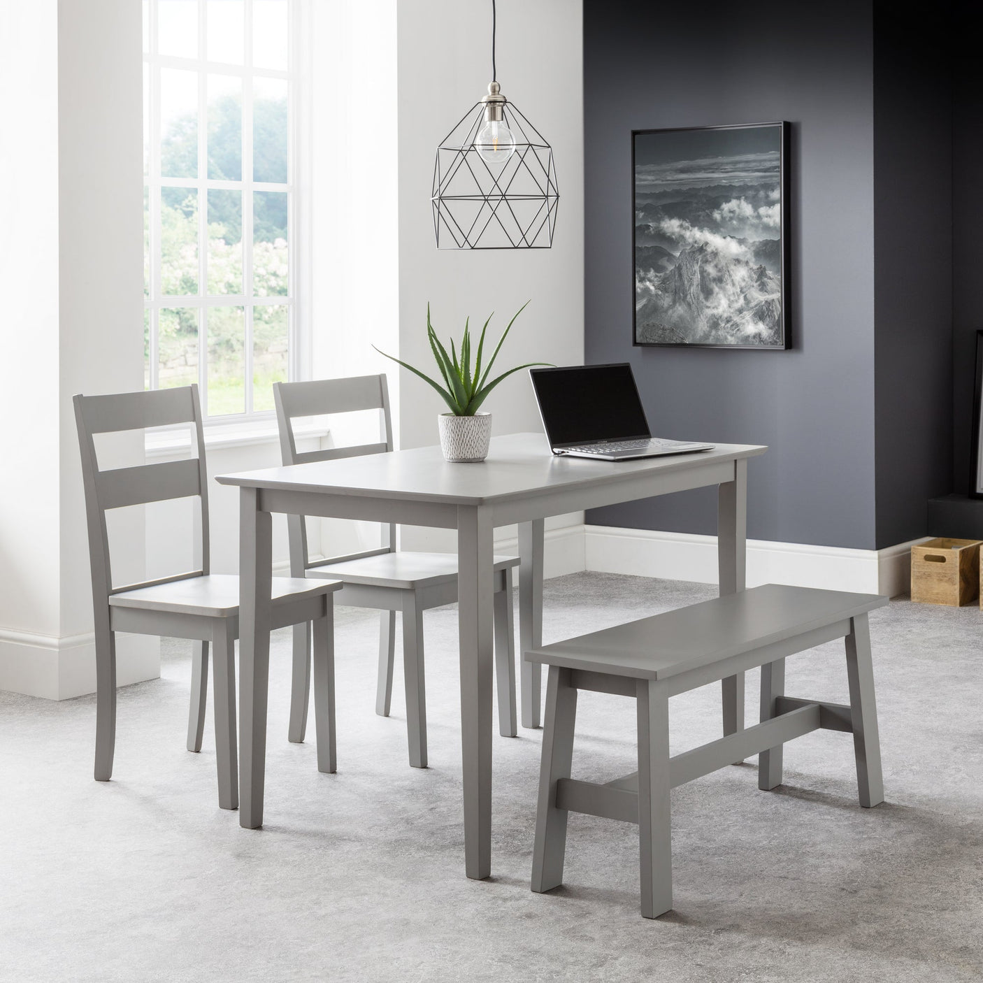 Kobe Compact Rectangular Table - Grey - KOB001