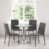 Kudos Chrome And Glass Pedestal Table - Silver - KUD001