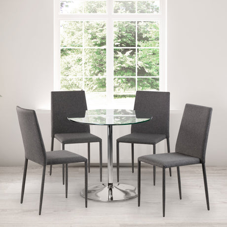 Kudos Chrome And Glass Pedestal Table - Silver - KUD001
