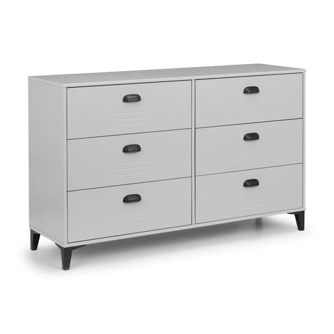 Lakers Locker 6 Drawer Wide Chest - Grey - LAK003