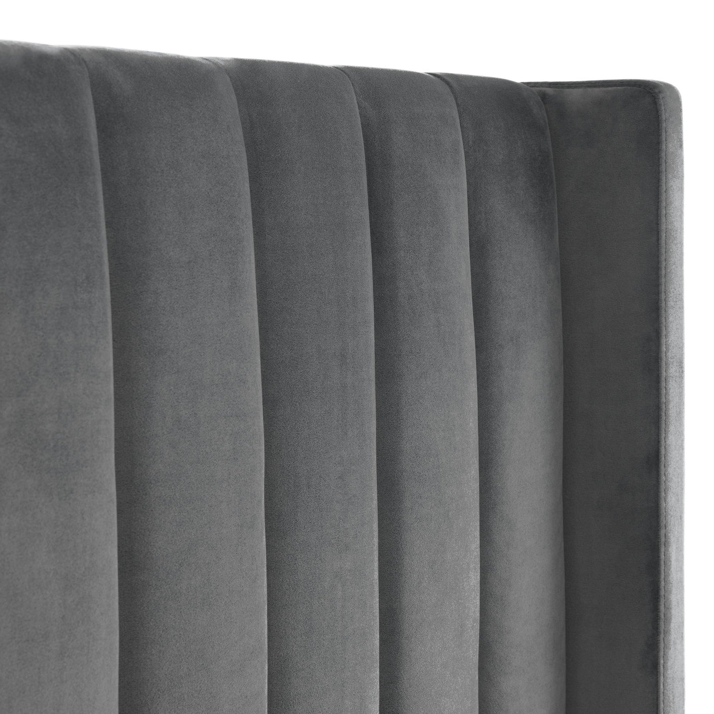 Langham Scalloped Headboard Ottoman Storage Bed - Teal / Double - LAN001