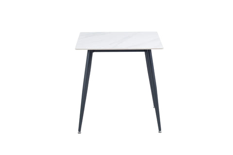 Modern 0.75m Square Dining Table in White and Black Finish