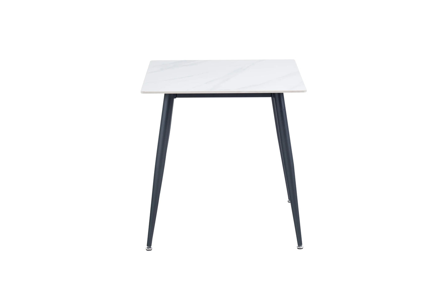 Modern 0.75m Square Dining Table in White and Black Finish