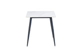 Modern 0.75m Square Dining Table in White and Black Finish