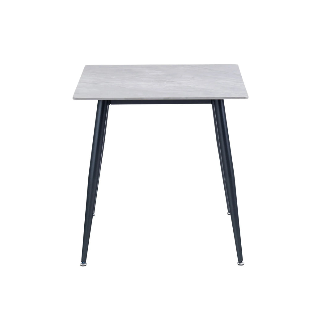 Stylish 0.75m Square Dining Table in Grey with Black Legs