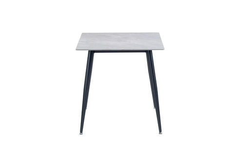 Stylish 0.75m Square Dining Table in Grey with Black Legs