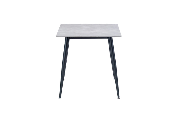 Stylish 0.75m Square Dining Table in Grey with Black Legs