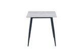 Stylish 0.75m Square Dining Table in Grey with Black Legs
