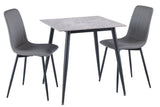 Stylish 0.75m Square Dining Table in Grey with Black Legs