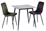 Stylish 0.75m Square Dining Table in Grey with Black Legs