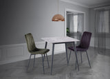 Stylish 0.75m Square Dining Table in Grey with Black Legs