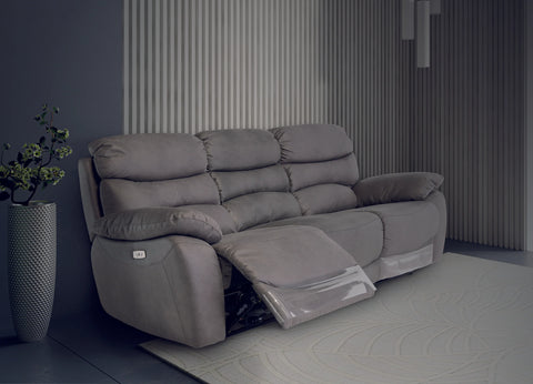 Grey Electric Recliner 3-Seater Sofa for Ultimate Comfort