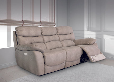 Natural 3-Seater Electric Recliner Sofa for Ultimate Comfort