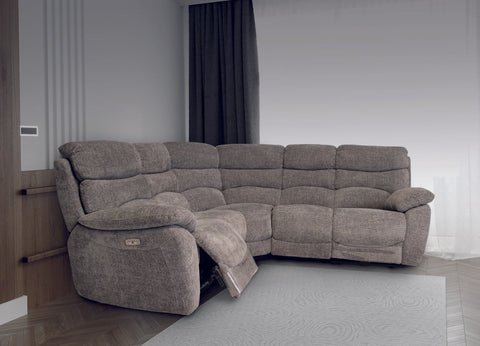 Layla Chanel Fabric Recliner Corner Sofa with USB
