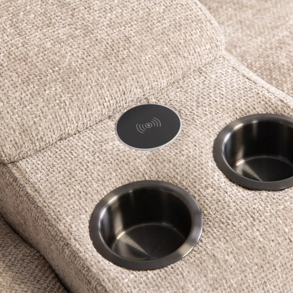 Layla Chanel Fabric Recliner Corner Sofa with USB