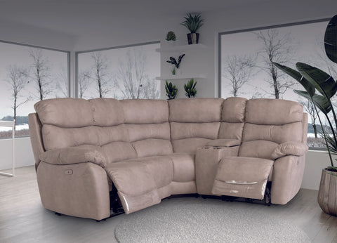 Layla Soft-Touch Fabric Recliner Corner Sofa with USB