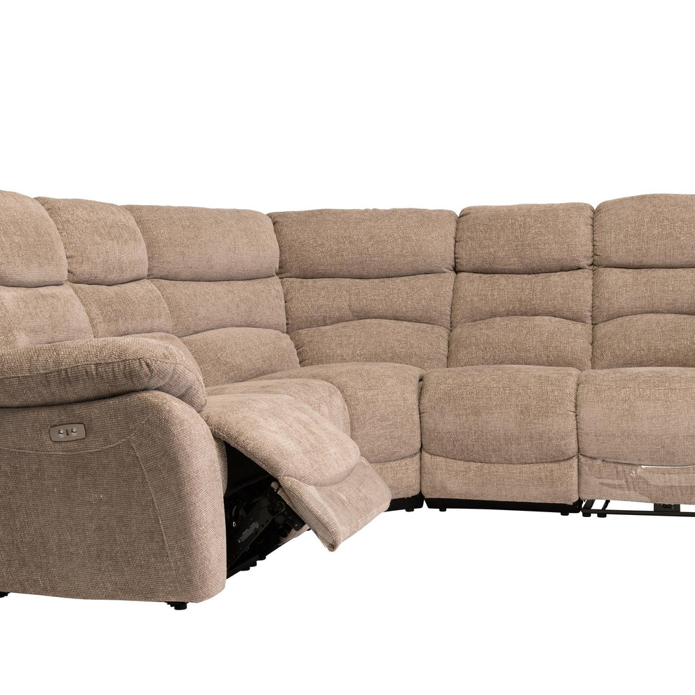 Layla Chanel Fabric Recliner Corner Sofa with USB