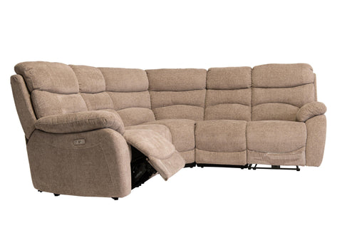 Layla Chanel Fabric Recliner Corner Sofa with USB