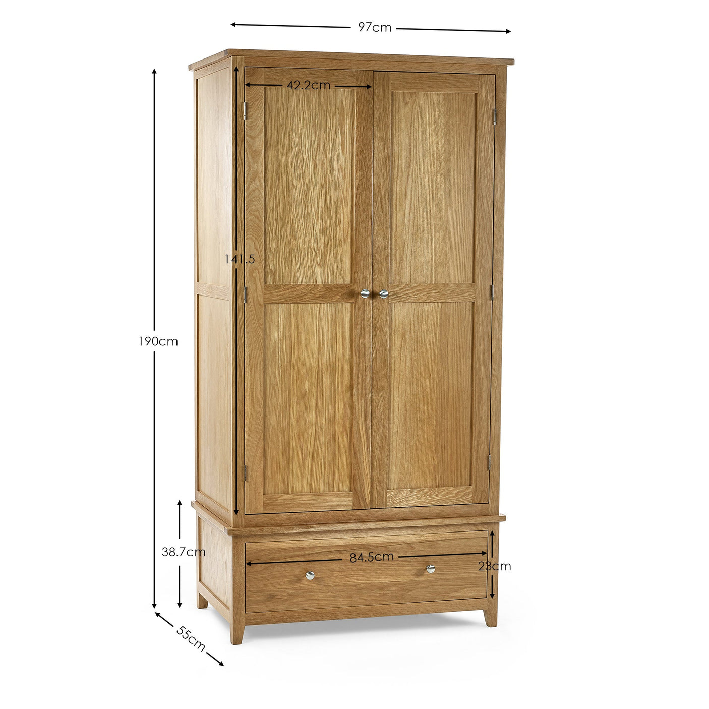 Mallory Combination Wardrobe - Light Brown - MAL260