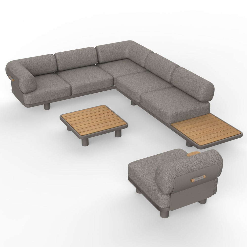 Image of LEOX Modular 5-Seater Corner Sofa Set with Coffee Table