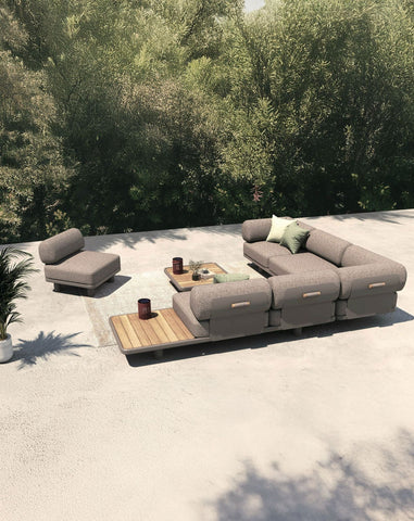 Image of LEOX Modular 5-Seater Corner Sofa Set with Coffee Table