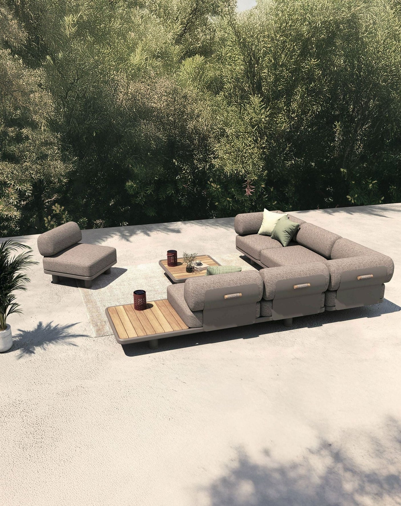 Image of LEOX Modular 5-Seater Corner Sofa Set with Coffee Table