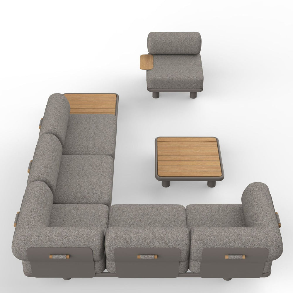 Image of LEOX Modular 5-Seater Corner Sofa Set with Coffee Table