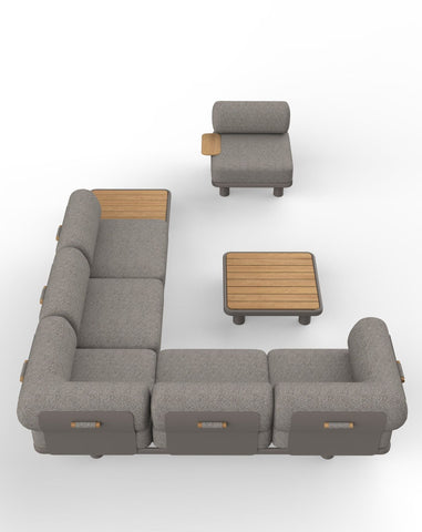 Image of LEOX Modular 5-Seater Corner Sofa Set with Coffee Table