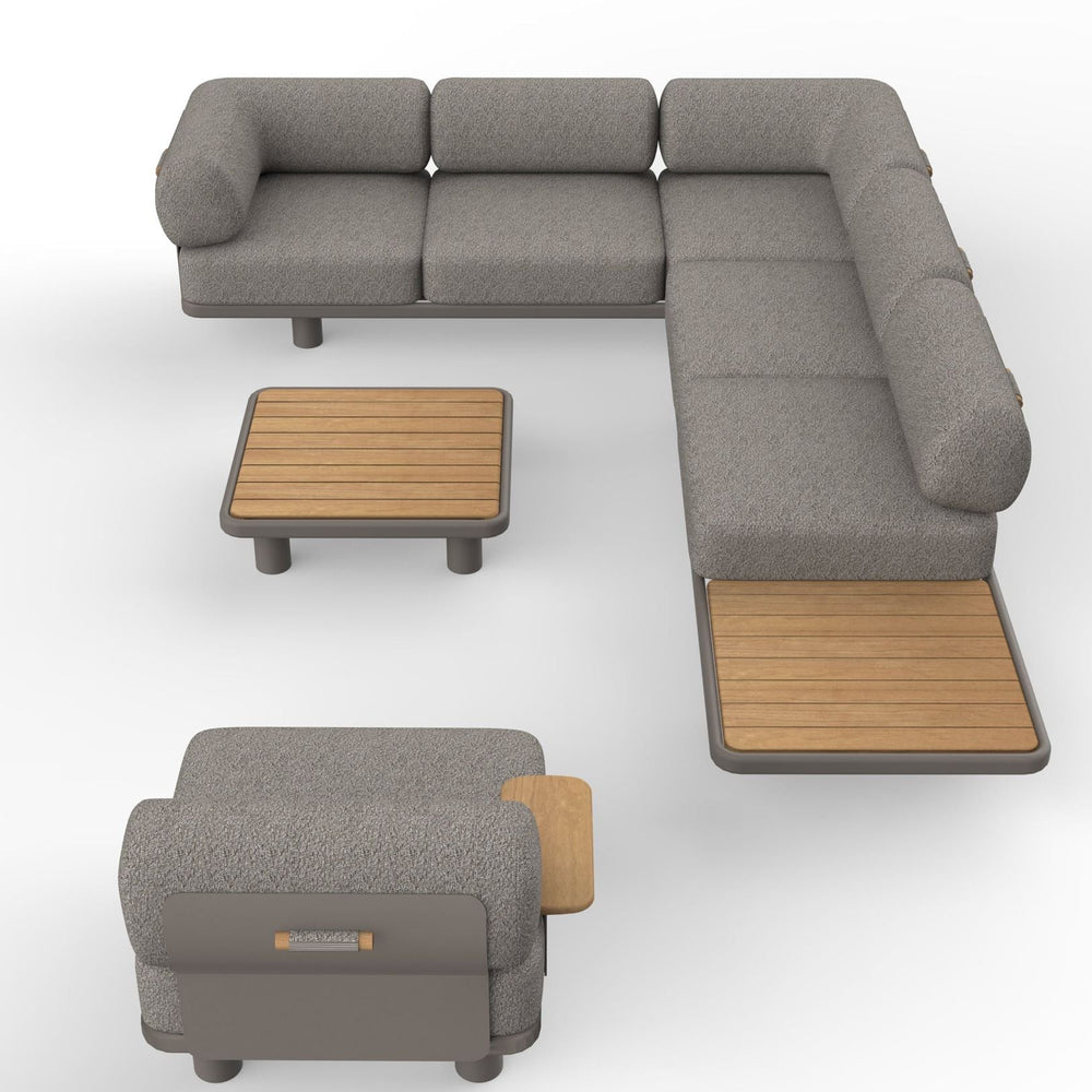 Image of LEOX Modular 5-Seater Corner Sofa Set with Coffee Table