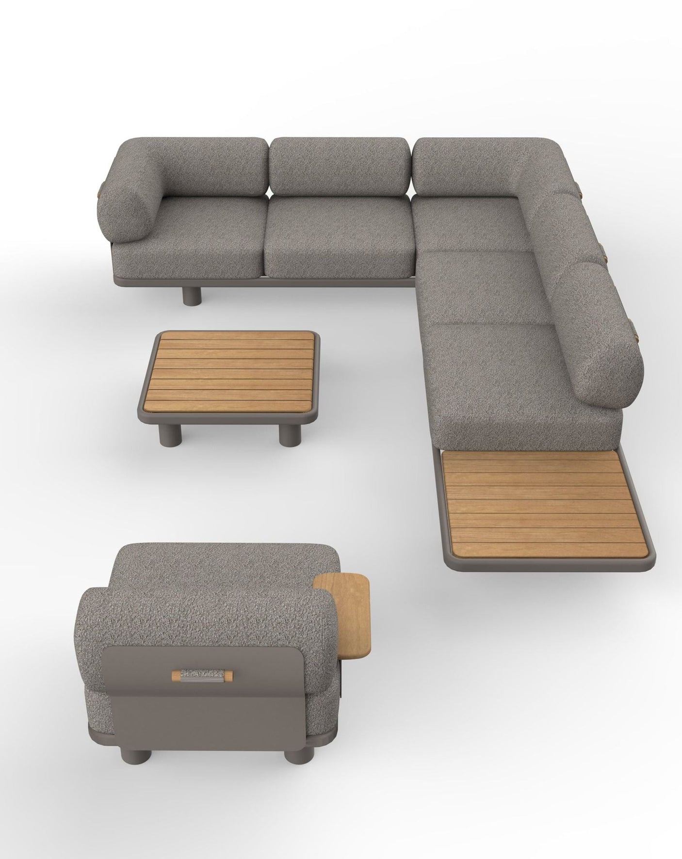 Image of LEOX Modular 5-Seater Corner Sofa Set with Coffee Table