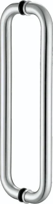 Stainless steel pull handle with curved ends for doors