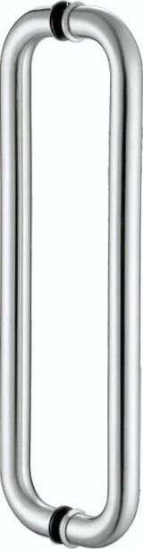 Stainless steel pull handle with curved ends for doors
