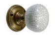 Ceramic crackle effect door knob with brass base for interior doors