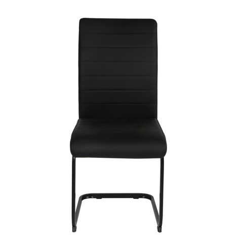 Liana Black PU Chair - black legs