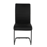 Liana Black PU Chair - black legs
