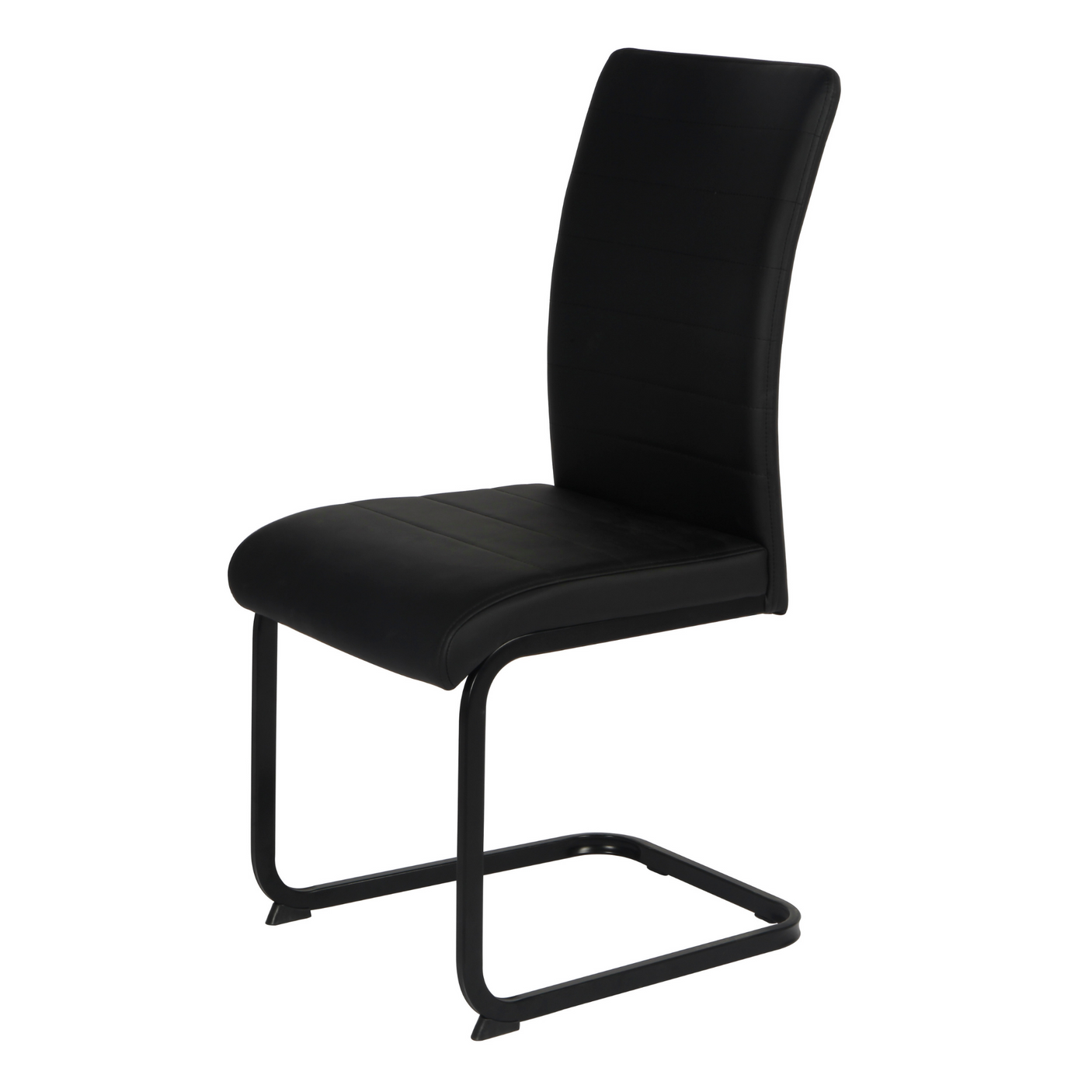 Liana Black PU Chair - black legs