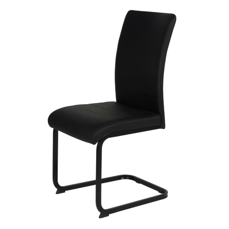Liana Black PU Chair - black legs