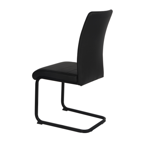 Liana Black PU Chair - black legs