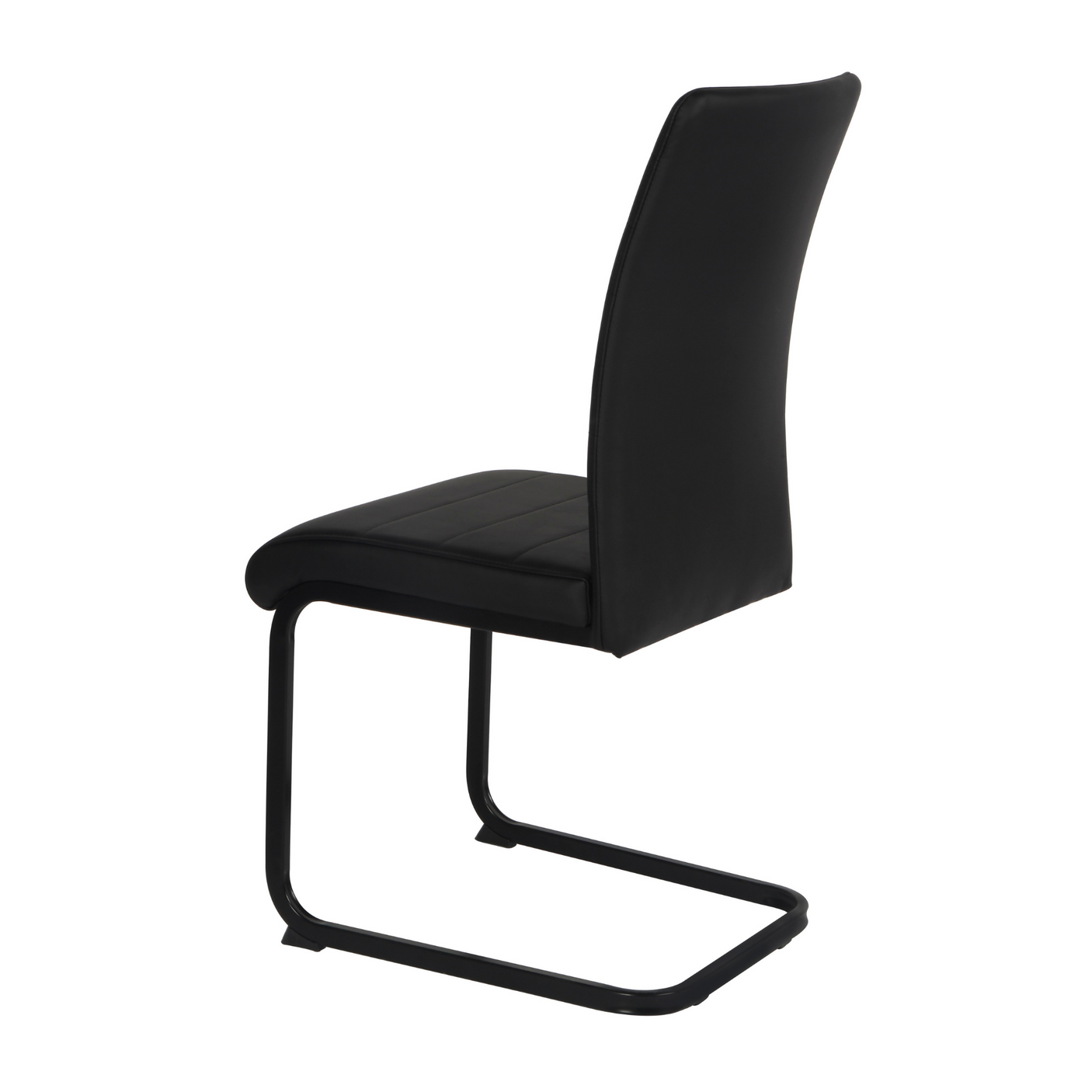 Liana Black PU Chair - black legs