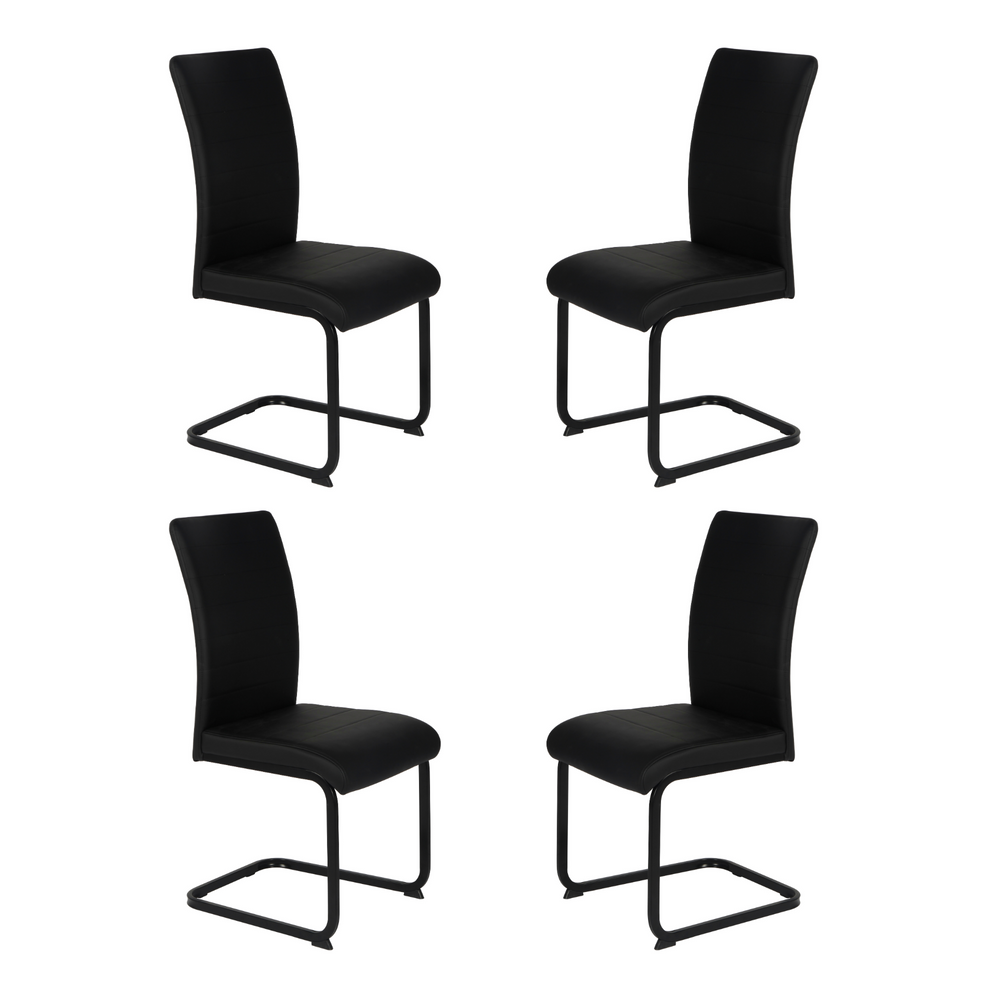 Liana Black PU Chair - black legs