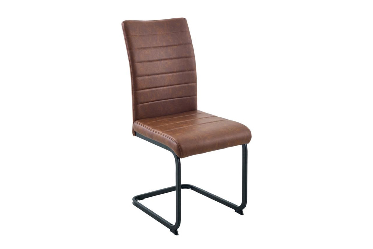 Liana Cognac PU Chair - Black Legs