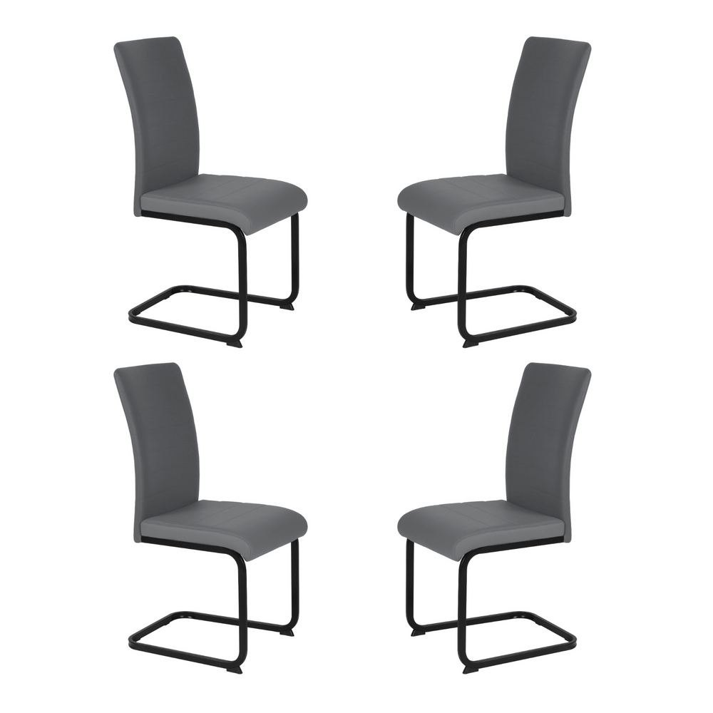 Liana Grey PU Chair - black legs